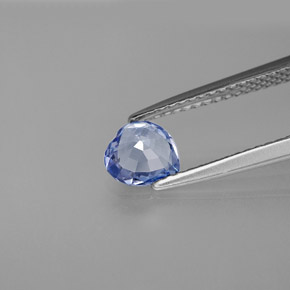 Safira azul natural 0,78ct, formato de coração, VVS-VS