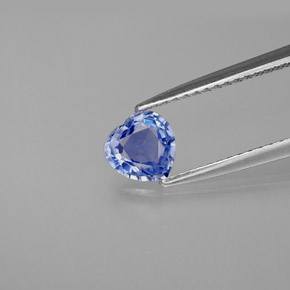 Safira azul natural 0,71ct, formato de coração, VVS-VS
