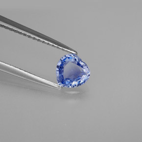 Safira azul natural 0,71ct, formato de coração, VVS-VS