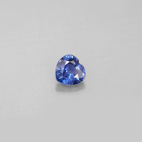 Safira azul natural 0,44ct, formato de coração, VS