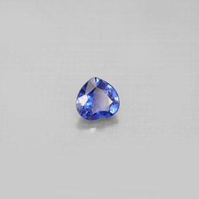 Safira azul natural 0,44ct, formato de coração, VS