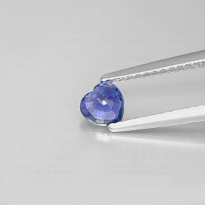 Safira azul natural 0,44ct, formato de coração, VS