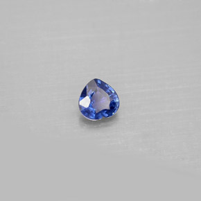 Safira azul natural 0,37ct, formato de coração, VS