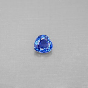 Safira azul natural 0,43ct, formato de coração, VS