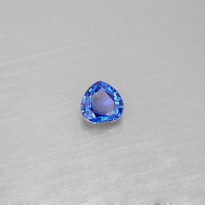 Safira azul natural 0,43ct, formato de coração, VS