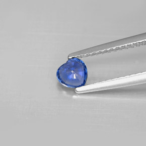 Safira azul natural 0,43ct, formato de coração, VS