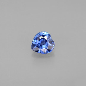 Safira azul natural 0,39ct, formato de coração, VS