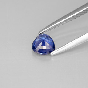 Safira azul natural 0,44ct, formato de coração, VS