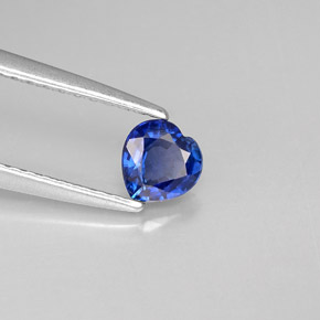 Safira azul natural 0,38ct, formato de coração, VS
