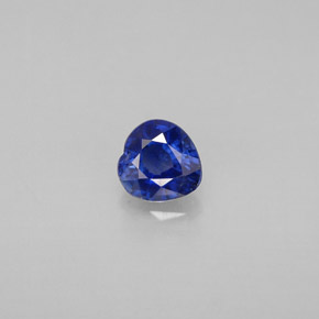 Safira azul natural 0,43ct, formato de coração, VS