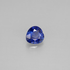 Safira azul natural 0,43ct, formato de coração, VS