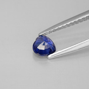 Safira azul natural 0,43ct, formato de coração, VS