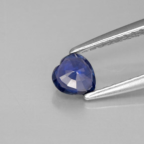 Safira azul natural 0,36ct, formato de coração, VS