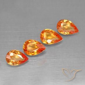 Pedras preciosas de Safira laranja avermelhado natural de 1.91 ct, Formato de pêra, VS