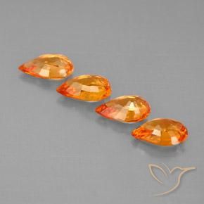Pedras preciosas de Safira laranja avermelhado natural de 1.91 ct, Formato de pêra, VS