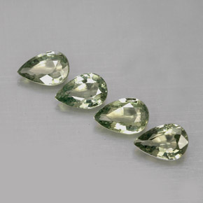 Pedras preciosas de safira verde natural de  ct, formato de pêra, VS