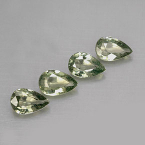 Pedras preciosas de safira verde natural de  ct, formato de pêra, VS