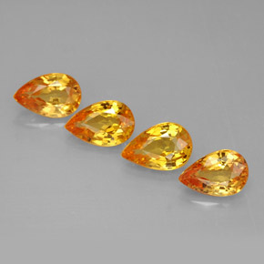 Pedras preciosas de safira amarelo natural de  ct, formato de pêra, VS