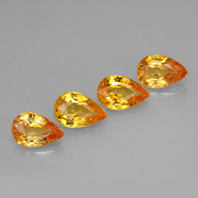Pedras preciosas de safira amarelo natural de  ct, formato de pêra, VS