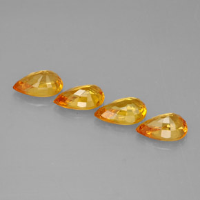 Pedras preciosas de safira amarelo natural de  ct, formato de pêra, VS