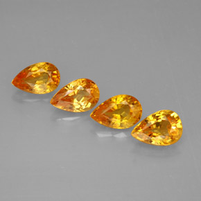 Pedras preciosas de safira amarelo natural de  ct, formato de pêra, VS