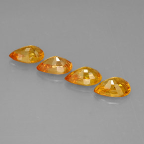 Pedras preciosas de safira amarelo natural de  ct, formato de pêra, VS