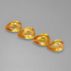Pedras preciosas de safira amarelo natural de  ct, formato de pêra, VS