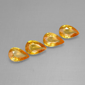 Pedras preciosas de safira amarelo natural de  ct, formato de pêra, VS