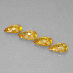 Pedras preciosas de safira amarelo natural de  ct, formato de pêra, VS