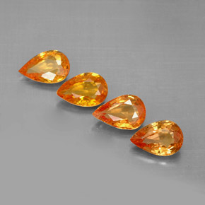 Pedras preciosas de safira laranja natural de  ct, formato de pêra, VS