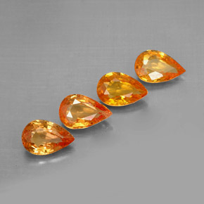 Pedras preciosas de safira laranja natural de  ct, formato de pêra, VS