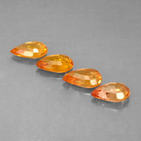Pedras preciosas de safira laranja natural de  ct, formato de pêra, VS