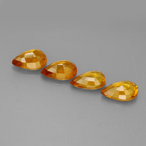 Pedras preciosas de safira amarelo natural de 1,95 ct, formato de pêra, VS