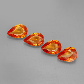 Pedras preciosas de safira laranja natural de  ct, formato de pêra, VS