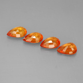 Pedras preciosas de safira laranja natural de  ct, formato de pêra, VS