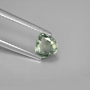 Safira verde natural 0,90ct, formato de coração, VVS-VS