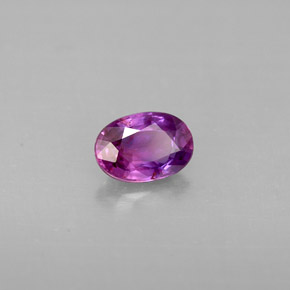 Safira violeta natural 0,60ct, corte oval, VS-SI