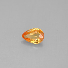 Safira laranja natural 0,50ct, formato de pêra, VS