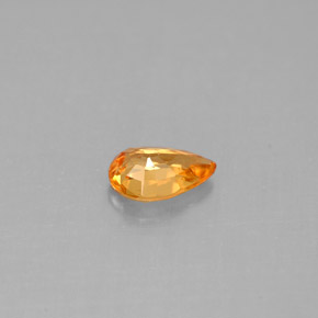 Safira laranja natural 0,50ct, formato de pêra, VS