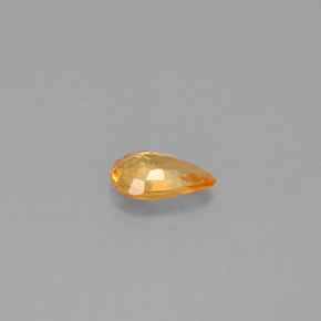 Safira amarelo natural 0,37ct, formato de pêra, VS