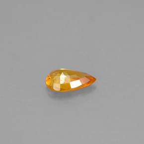 Safira laranja natural 0,43ct, formato de pêra, VS