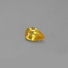 Safira amarelo natural 0,44ct, formato de pêra, VVS-VS