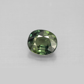 Safira verde natural 0,94ct, corte oval, VS