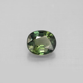 Safira verde natural 0,94ct, corte oval, VS