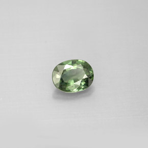 Safira verde natural 0,76ct, corte oval, VS