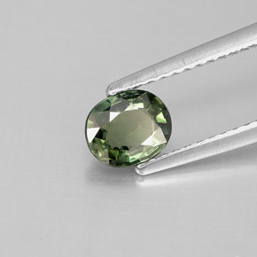 Safira verde natural 0,78ct, corte oval, VS