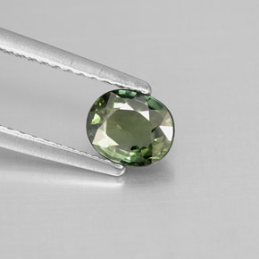 Safira verde natural 0,78ct, corte oval, VS