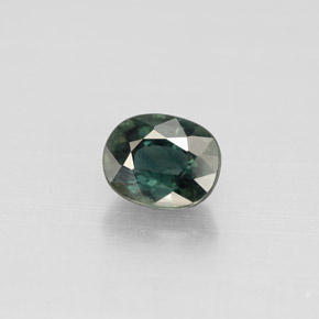 Safira verde natural 0,88ct, corte oval, VS