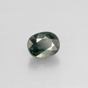 Safira verde natural 0,88ct, corte oval, VS