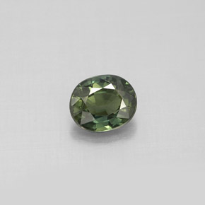 Safira verde natural 0,78ct, corte oval, VS